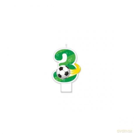 Świeczka urodzinowa Piłka 8 cm Cyfra 3 SF-159-3