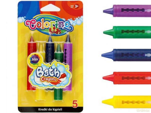 Kredki do kąpieli 5 kolorów Colorino Kids