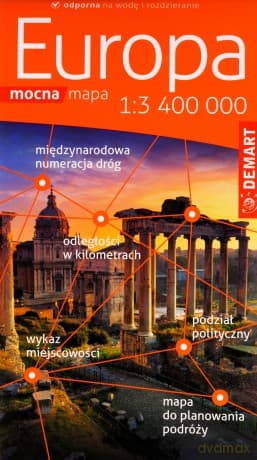 Europa 1:3400 000 mapa samochodowa