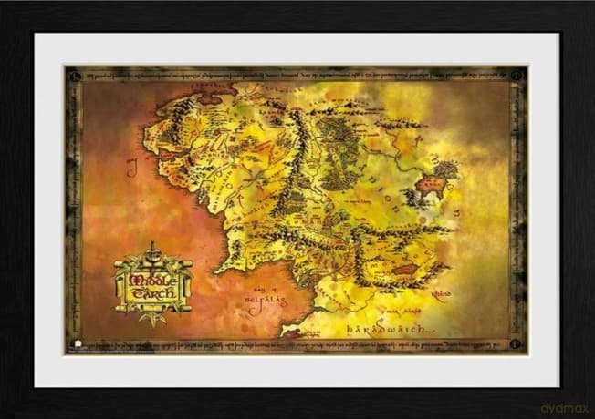 LORD OF THE RINGS - Plakat w ramie Middle Earth (30x40)