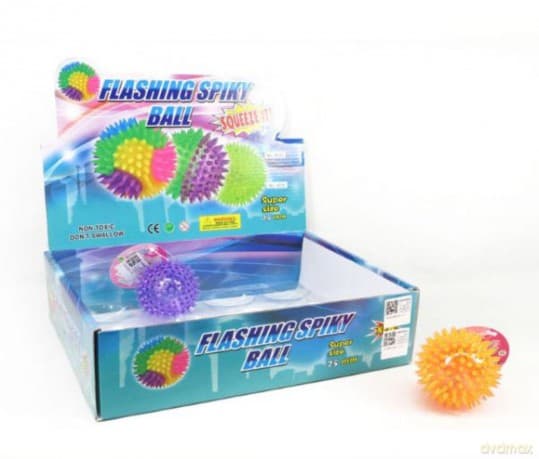 Piłka 7,5 cm z kolcami i światłem BPIŁ5279 mix