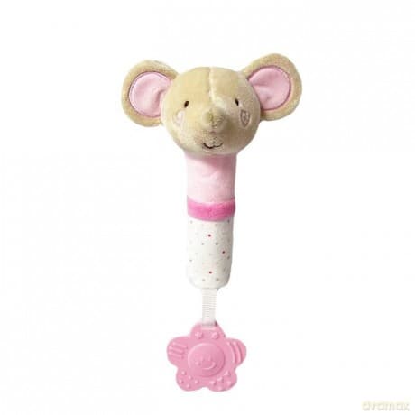 Zabawka z dźwiękiem Myszka 17 cm beżowa