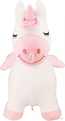 LEXIBOOK BGP050UNI Inflatable Jumping Unicorn, for Indoor and Outdoor use, Balance and Motor Skills Development, Hand Pump Included, Safe and Resistant Plastic, Pink