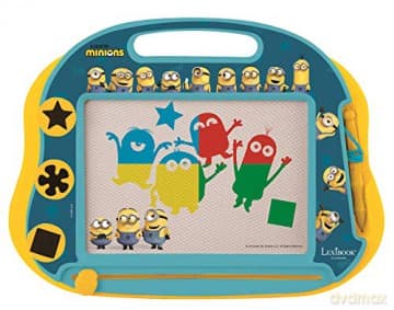 LEXIBOOK CRDES550 Despicable Multicolor Magic Magnetic Minions Drawing Board, Artistic Creative Toy for Girls and Boys, Stylus Pen and Stamps, Yellow/Blue