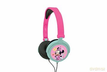 LEXIBOOK Disney Junior Minnie Mouse Stereo Headphone, kids safe, foldable and adjustable, pink/blue, HP010MN.