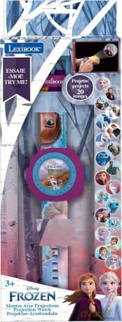 LEXIBOOK Frozen 2 Adjustable Projection Watch Digital Screen - 20 Images of Elsa, Anna and Olaf-for Children/Girls-Blue and Purple, Berry