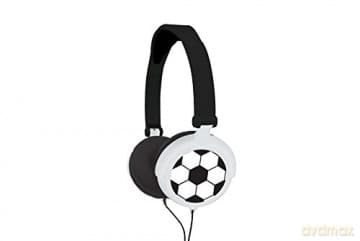 LEXIBOOK HP015FO Football Stereo Headphone, Kids safe, Foldable and adjustable, Black/White