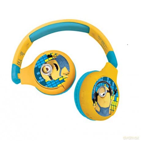 LEXIBOOK HPBT010DES Despicable Me 2-in-1 Bluetooth Headphones Stereo Wireless Wired Kids Safe Foldable Adjustable, Yellow