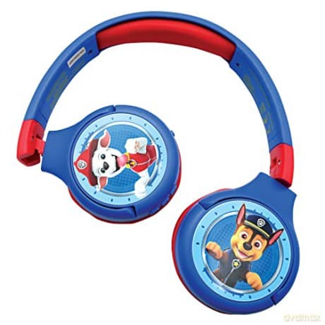 LEXIBOOK HPBT010PA Paw Patrol 2-in-1 Bluetooth Headphones Stereo Wireless Wired, Kids Safe for Boys Girls, Foldable, Adjustable, red/Blue, Black