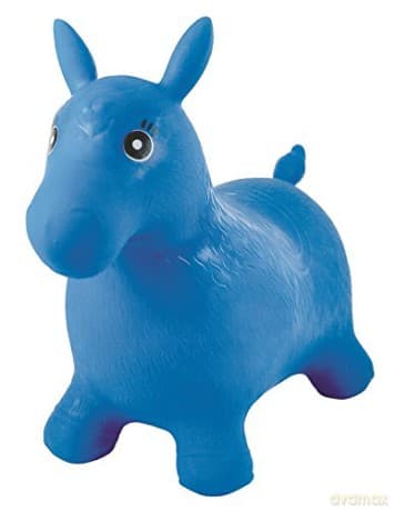 LEXIBOOK Inflatable Jumping Horse, bouncing game, Manual pump is included, blue, BG050