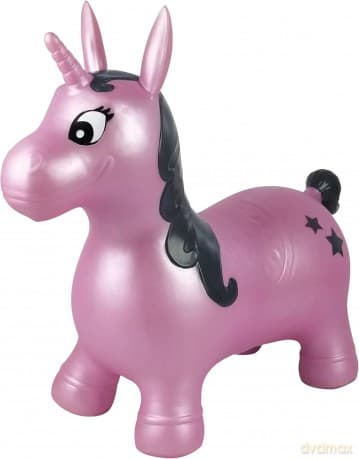 LEXIBOOK Inflatable Jumping Unicorn, bouncing game, Manual pump is included, pink, BG050UNI
