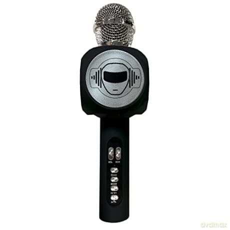 LEXIBOOK MIC260 Wireless Microphone with Speaker, Bluetooth, Voice Changer Function, Light Effects, Micro SD Slot, USB, Black/Silver