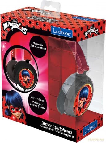 LEXIBOOK Miraculous Ladybug Stereo Headphone,Safe Volume, Foldable and Adjustable, red, HP015MI