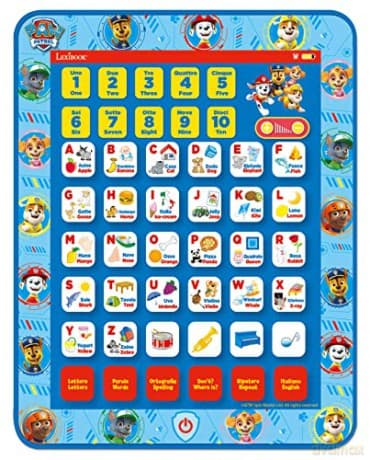 LEXIBOOK Paw Patrol Educational Bilingual Interactive Learning Tablet, toy to learn alphabet letters numbers words spelling and music, English / Italian languages, Blue, JCPAD002PAi5