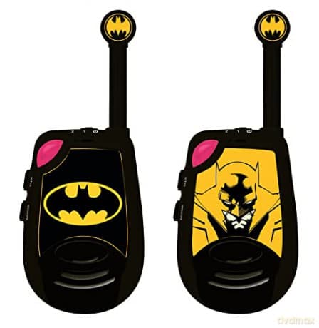 LEXIBOOK TW25BAT Batman-Digital Walkie-Talkies 2 km Transmission Range, Morse Light Function, Belt Clip for Transport, Battery, Black/Yellow