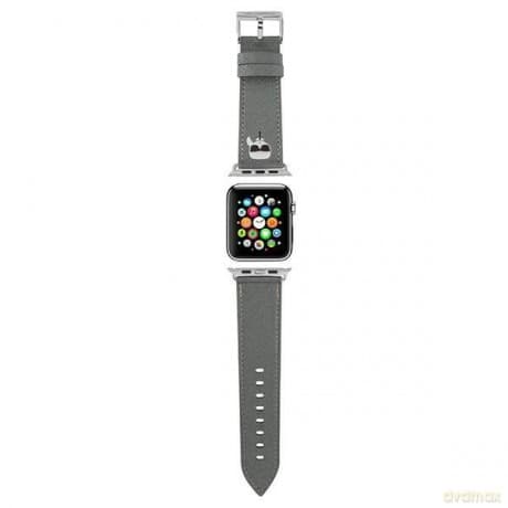 Karl Lagerfeld Pasek KLAWMOKHG Apple Watch 38/40/41mm srebrny/silver strap Saffiano Karl Heads