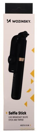 Wozinsky selfie stick teleskopowy statyw do zdjęć + pilot Bluetooth czarny (WSSTK-01-BK)