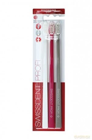 Swissdent Whitening Trio Soft 2 + 1 FREE toothbrush (white + pink + gray)