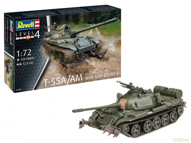 Pojazd 1:72 03328 Czołg T-55A/AM with KMT-6/EMT-5