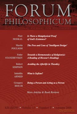 Forum Philosophicum T. 13/2/2008. International Journal For Philosophy