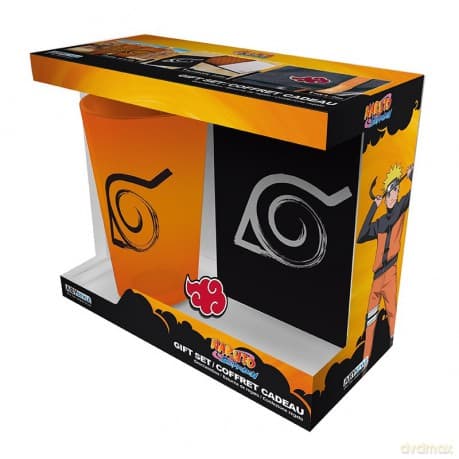 NARUTO SHIPPUDEN - Pck XXL glass + Pin + Pocket Notebook Konoha