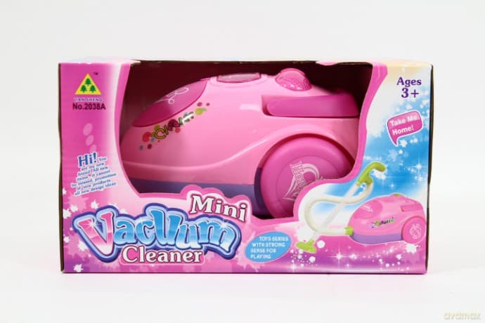 Odkurzacz różowy na baterie 2038A 09516