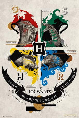 HARRY POTTER Animal Crest Plakat (91.5x61cm)