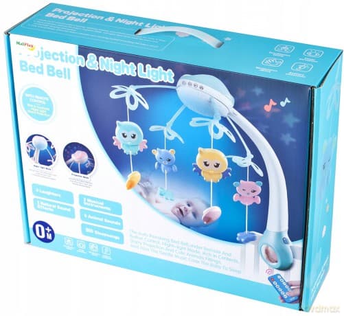 Karuzelka do łóżeczka 500 melodii pilot projektor