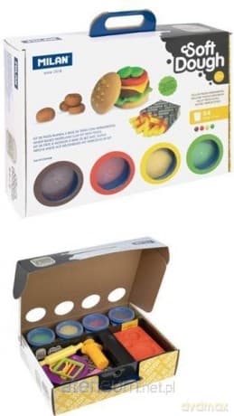 Ciastolina z akcesoriami Burgers 4 kolory