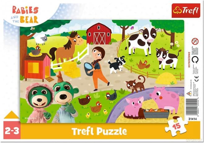 TREFL Puzzle ramkowe 15 Urocze Bobaski