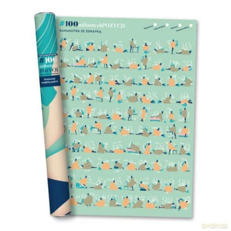 Plakat ze zdrapką dla małżeństw #100 miłosnych pozycji kamasutra