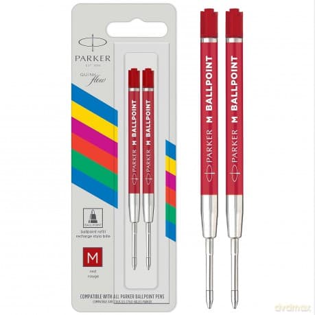 Parker Wkład Do Długopisu Czerwony 0.7 Blister 2 Sztuki 2166545