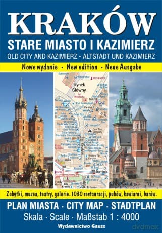 Kraków. Stare Miasto i Kazimierz. Plan miasta 1:4000
