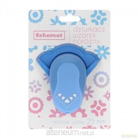 Dziurkacz ozdobny narożny 25mm 5 serc MIX