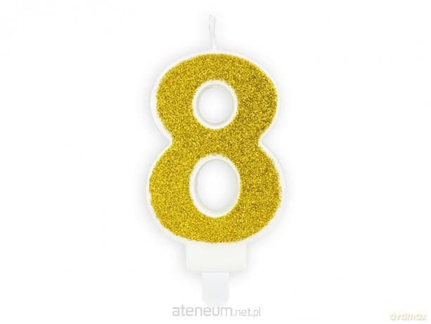 Świeczka urodzinowa 8 złota 7 cm