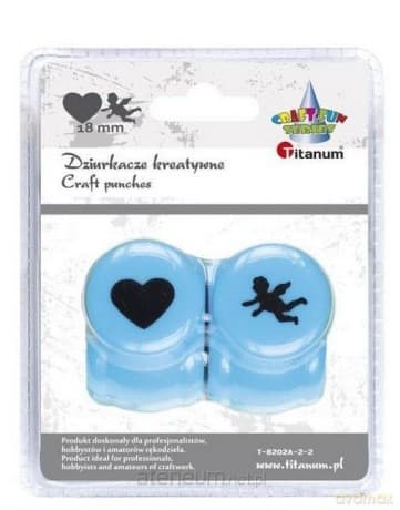 Zestaw dziurkaczy 18mm motyw serce, amorek 2 szt