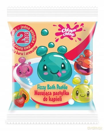 CHLAPU CHLAP Dwukolorowa Musująca Pastylka do kąpieli - mango i truskawka 1 szt