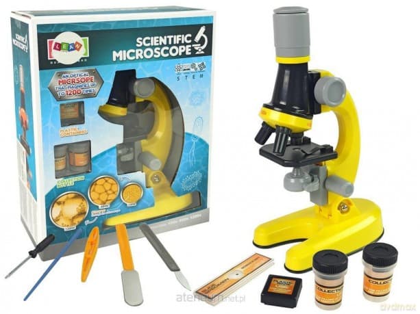 Mikroskop dla naukowca żółty