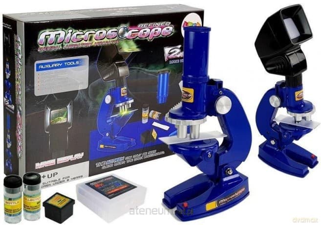 Mikroskop dziecięcy niebieski 100x 200x 450x