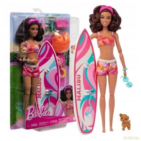 Barbie Lalka z deską surfingową