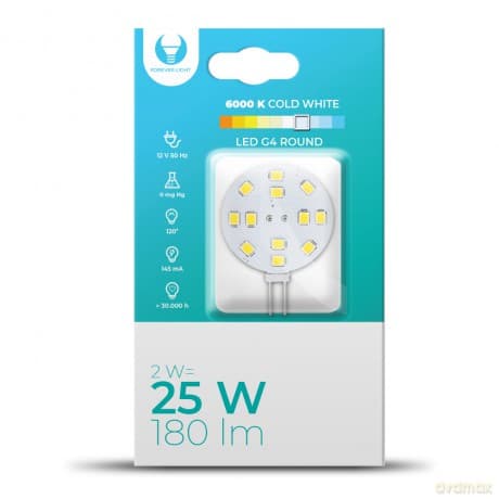 Żarówka LED G4 Round 2W 12V 6000K 180lm Forever Light