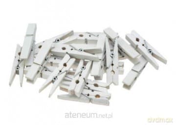 Klamerki białe 7,5 cm 12 szt