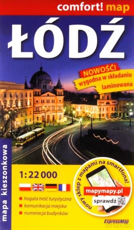 Łódź kieszonkowy laminowany plan miasta 1:22 000