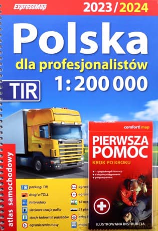 Polska dla profesjonalistów Atlas samochodowy + instrukcja pierwszej pomocy 1:200 000