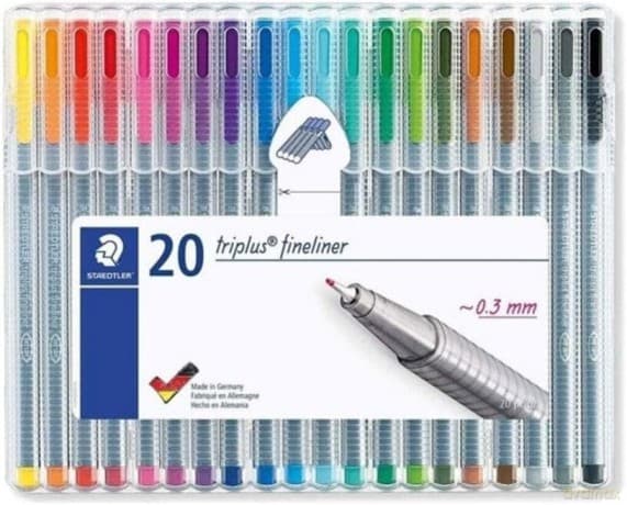Cienkopis Staedtler triplus trójkątny grubość 0.3 mm, 20 kolorów w etui