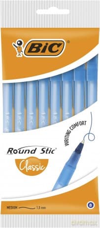 Długopis Round Stic Classic BIC niebieski pouch 8szt