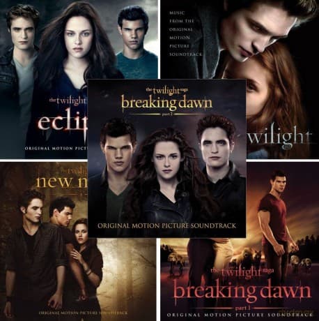 Twilight Music Collection: Zmierzch + Zmierzch 2: Księżyc w nowiu + Zmierzch 3: Zaćmienie + Zmierzch 4: Przed Świtem 1 + Zmierzch 5: Przed Świtem 2 soundtracks Pakiet