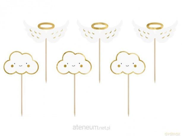 Dekoracje do muffinek Chmurki i Skrzydła 6 szt