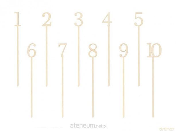 Drewniane numery na stół 25 cm 10 szt