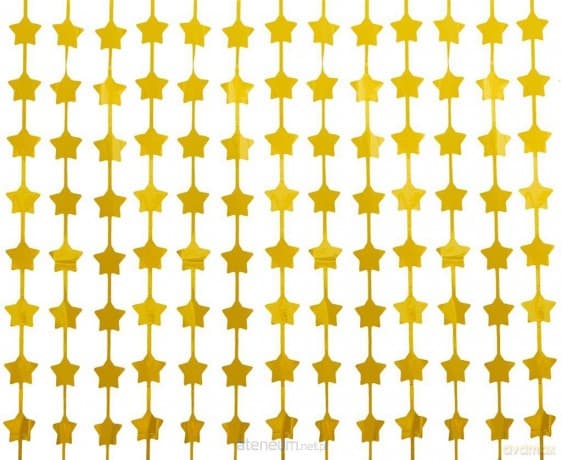 Kurtyna B&C gwiazdki matowa złota 100x200 cm